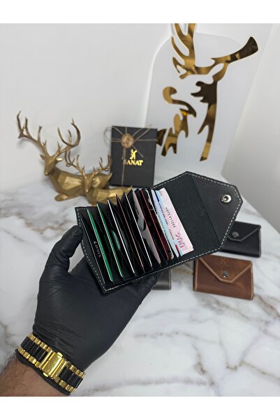 SANAT 100% Genuine Crazy Leather Legacy Handmade Accordion Card Holder - Mini...