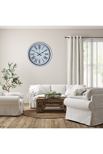 Leyaton ساعة حائط بيضاء أنيقة بأرقام رومانية مقاس 40 سم LWLHM-YTRS345