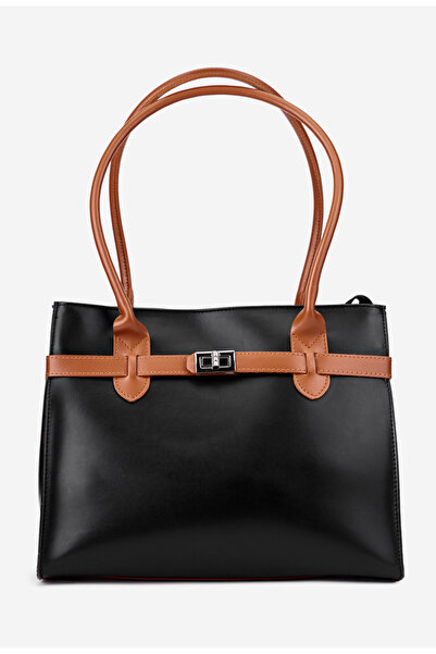 Dasha Black and brown Leather women's office bag