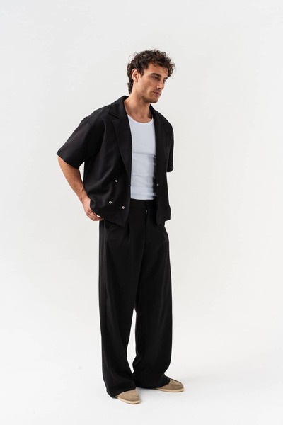 go gang own Σετ Sienna με διπλό πέτο κουμπωτά κουμπώματα και ελαστικό υφασμάτ...