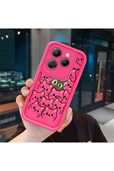 ucuc حافظة سيليكون باللون الأحمر الوردي متوافقة مع هاتف Infinix Hot 40/40 Pro...