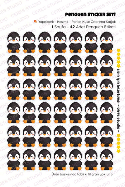 Ceres Studio Penguen Pingu Sticker Etiket - Penguen Penguin