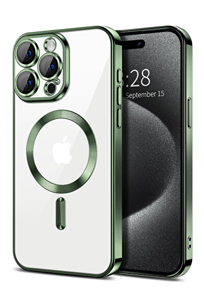 OEM Luxury Magnetic Case, camera protection, for iPhone 15 Pro, Green