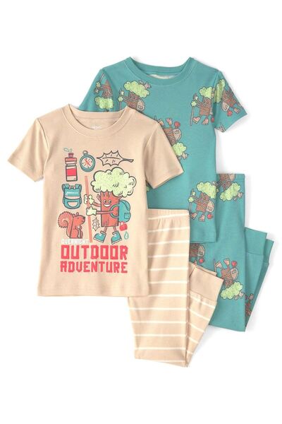 Carter's Σετ πιτζάμες για αγόρια με στάμπα 4 τεμαχίων, μπεζ 2U597210