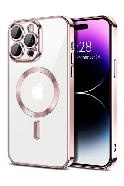 OEM Husa Luxury Magnetica, protectie camere, pentru iPhone 13 Pro Max, Rose Gold
