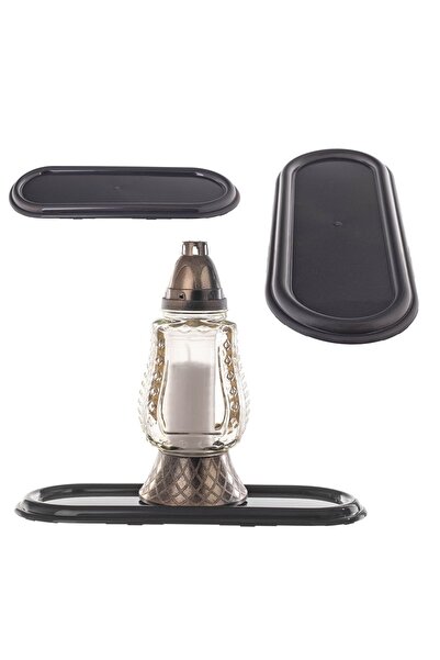 KADAX Suport pentru lumânări funerare, 40 cm, din plastic grafit, suport pent...