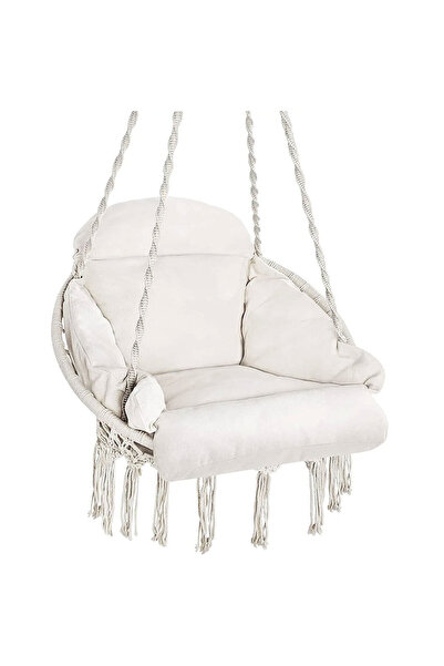 SERSIMO Balansoar rotund suspendat cu pernă pentru canapea pentru casă sau gr...