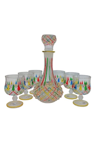 Bohemia طقم أدوات شرب مكون من 7 قطع، زجاجة سعة 1000 مل - قطعة واحدة، كوب سعة ...