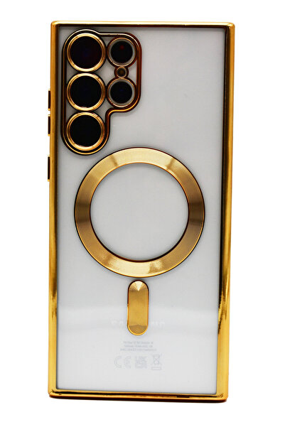 OEM Husa Luxury Magnetica, protectie camere, pentru Galaxy S23 Ultra, Auriu