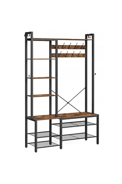 SERSIMO VASAGLE 4-in-1 Hall Coat Rack with Bench and Shoe Rack, 40x120x190 cm...