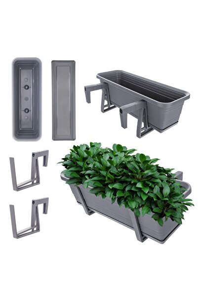 KADAX Ghiveci de balcon cu mânere, suport pentru balustradă de balcon, antrac...