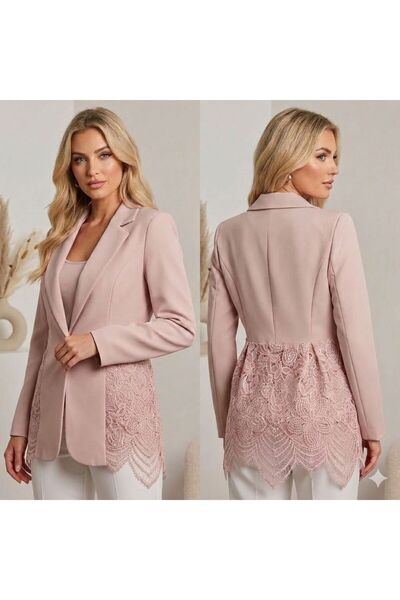 MAXORA SHOP Drapey jacket with lace inserts