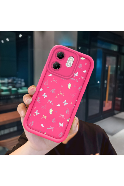 ucuc حافظة سيليكون باللون الأحمر الوردي متوافقة مع هاتف Infinix Smart 9، حماي...