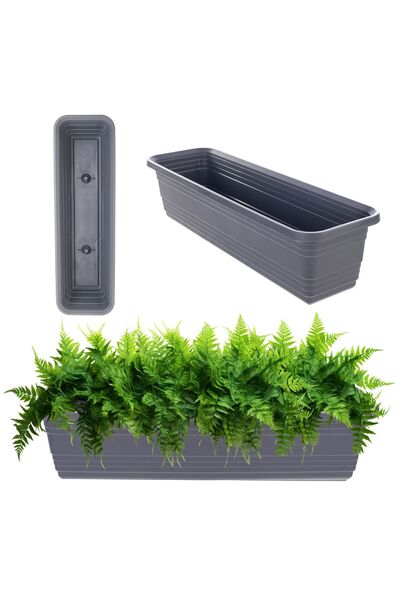 KADAX Ghiveci de balcon, ghiveci de flori, 60 cm, antracit, cutie de flori