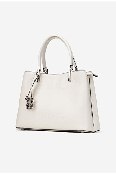 Dasha Light beige textured Leather women's bag