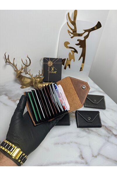 SANAT 100% Genuine Crazy Leather Legacy Handmade Accordion Card Holder - Mini...