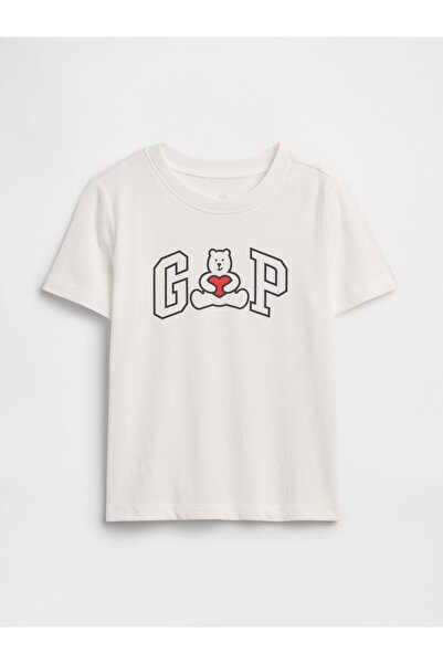 GAP Erkek Bebek Beyaz Grafik Baskılı T-Shirt