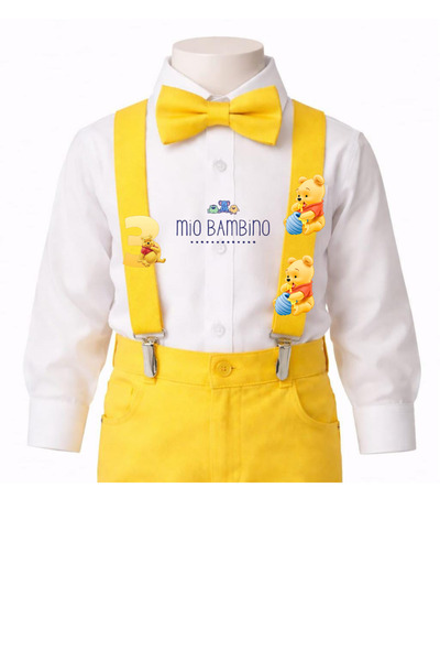 MİO BAMBİNO Winnie the Pooh Concept Suspender Bow Tie 3 Years Old Special Day...