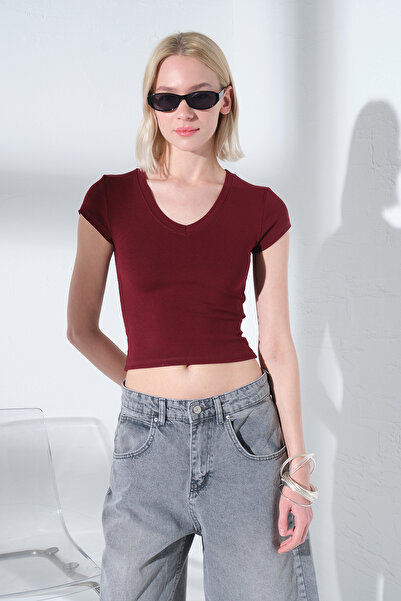 Domoda V-izrez, mekana na dodir, premium bluza sa rukavima u obliku lubenice ...