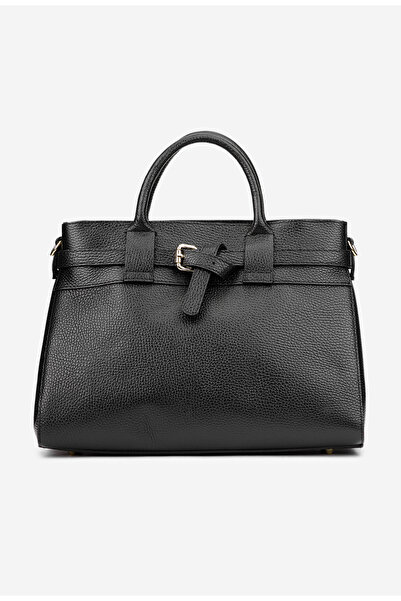 Dasha Women's bag made of black textured Leather