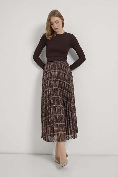 Arma Life ARMALIFE 1527 PLISIRANA SPODNICA OD ELASTIČNOG ŠIFONA ZA ŽENE, Sa d...