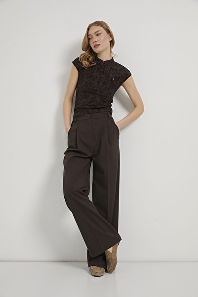 Arma Life ARMALIFE 213 Plisirane palazzo pantalone sa zadnjim džepovima i fil...