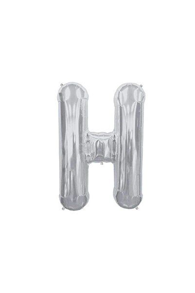 BEST PARTİ Large Size Silver Color 100 cm Letter H Foil Balloon