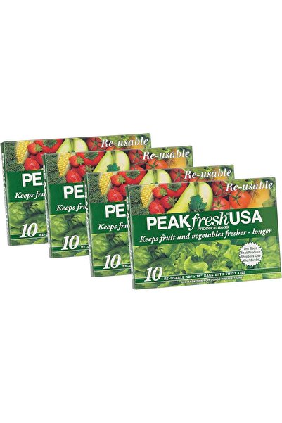 Peak أكياس قابلة لإعادة الاستخدام للخضراوات والفواكه، مجموعة من 4 قطع، إجمالي...