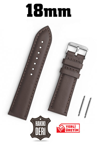 Saatse 18mm Brown Genuine Leather Watch Band Strap
