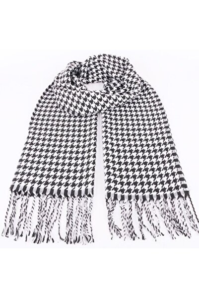 Joolar Eșarfă cu imprimeu picior de câine, pentru vreme rece, cu franjuri