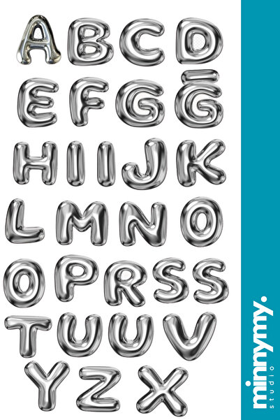 Minnymy Alphabet Collection Sticker, Çıkartma, Ajanda, Günlük, Planlayıcı, Bu...
