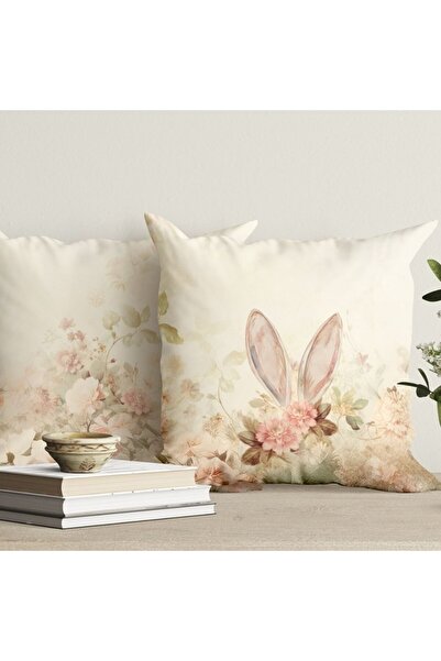 Lenjerii Deosebite Fata perna decorativa din bumbac, 45x45cm, Elon floral pas...