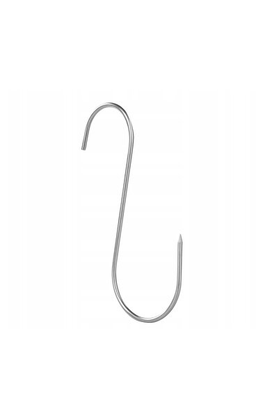 UBX Cârlig în formă de S pentru agățarea cărnii, lungime 18 cm, argintiu