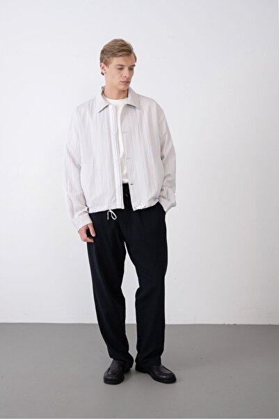 TÜZeMEN Striped Buttoned Sports Jacket