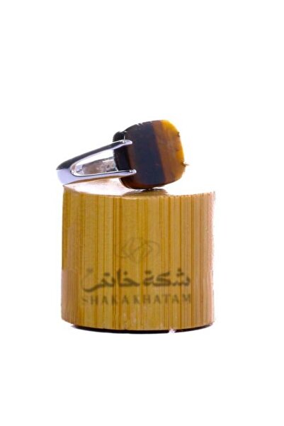 Shaka Khatam Square Shankar Ring with Tiger Eye