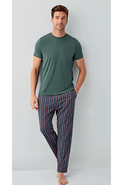 Latelier Midumi Arnetta, Men'S, Green/Red Striped , Short Sleeve, Crew Neck, ...