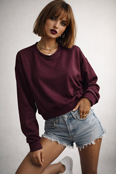 ribana Women's Long Sleeve Regular Fit Oyshy O-Neck Blouse K25052