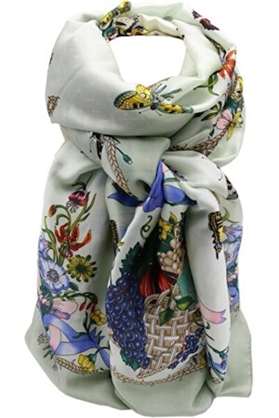 Hilldi Eșarfă supradimensionat pentru femei, poliester, imprimeu fluturi