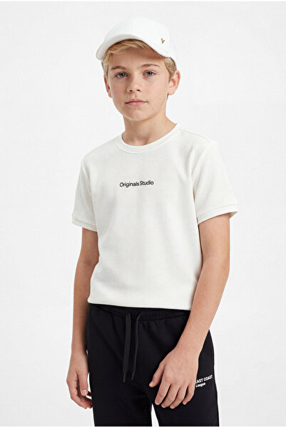 PAULMARK Tekst dečaka Štampano Teksturirano T-shirt