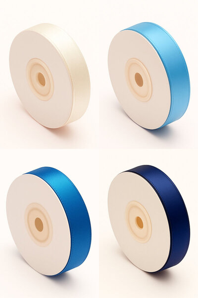 Bimotif Set od 4 organza trake, 20 metara, 10 mm (mornarsko plava, plava, sve...