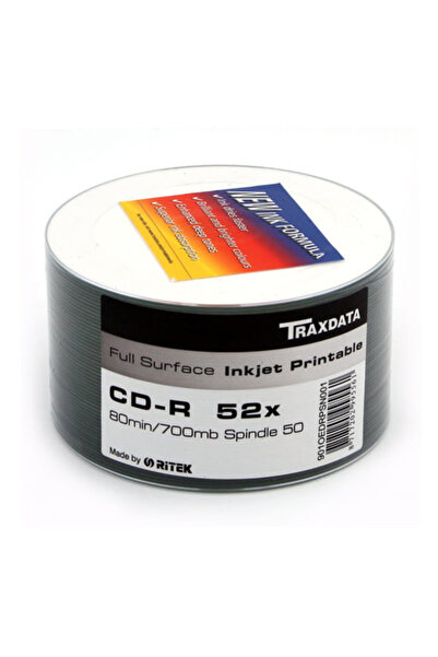 Traxdata - CD-R 700 Mb, 80 min, 52X, Inkjet printable, set of 50 pcs