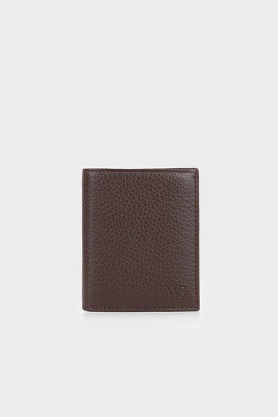 White Stone Brown Premium Vertical Leather Men's Wallet