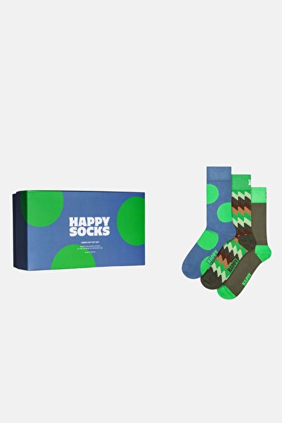Happy Socks Multi-Colored Mixed Patterned 3-Piece Cotton Piece Gift Sock Set