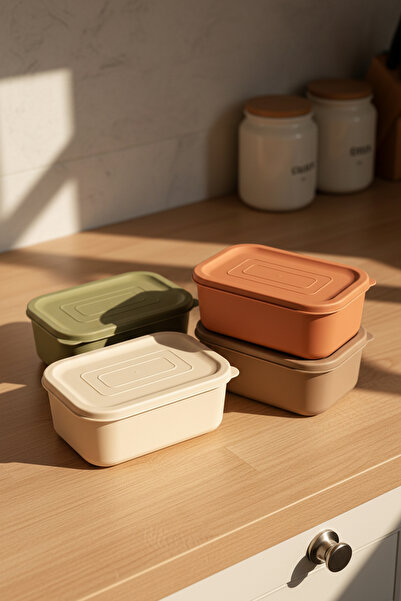 Amandus مجموعة من 4 حاويات تخزين بلاستيكية صغيرة الحجم سعة 280 مل، حاوية تخزي...