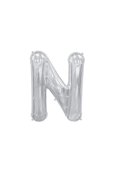 BEST PARTİ Large Size Silver Color 100 cm Letter N Foil Balloon