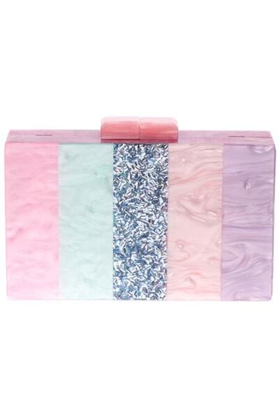 Paula Rossi Geantă de mână elegantă cu efect de marmură și pietre