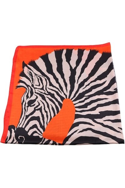 Joolar Eșarfă din mătase pentru femei, imprimeu zebră