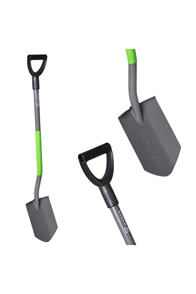 KADAX Lopată metalică de grădină ergonomică, ascuțită, 119 cm, cu mâner ascuțit