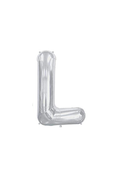 BEST PARTİ Large Size Silver Color 100 cm Letter L Foil Balloon