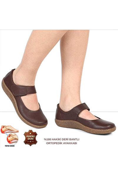 SHOUGO 100% piele naturală talpă ortopedică Pantofi cu bandă balerini